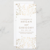 Gipskraut Gold und White Wedding Programme (Vorne/Hinten)