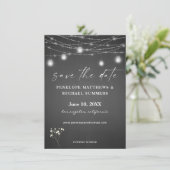 Gipskraut Grau Chalkboard Foto Save The Date (Stehend Vorderseite)