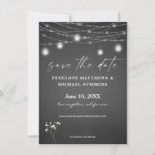 Gipskraut Grau Chalkboard Foto Save The Date (Vorderseite)
