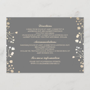 Gipskraut-graue Hochzeits-Details - Informationen Begleitkarte