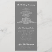 Gipskraut Gray and Silver Wedding Program Programm (Rückseite)