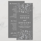 Gipskraut Gray and Silver Wedding Program Programm (Vorne/Hinten)