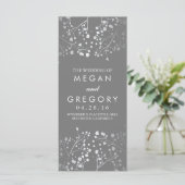Gipskraut Gray and Silver Wedding Program Programm (Stehend Vorderseite)
