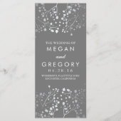 Gipskraut Gray and Silver Wedding Program Programm (Vorderseite)