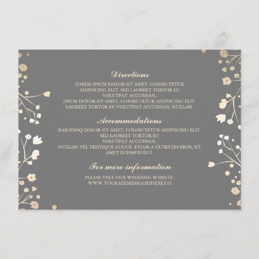 Gipskraut Gray Wedding Details - Informationen Begleitkarte (Vorderseite)