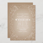 Gipskraut-GrenzCardstock inspiriertes Einladung (Vorne/Hinten)