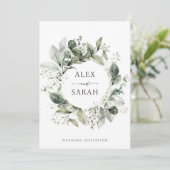Gipskraut Hochzeit Einladungen Gypsophila Sage (Stehend Vorderseite)
