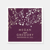 Gipskraut-Hochzeit Serviette (Vorderseite)