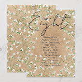 Gipskraut Hochzeit Tischnummer Seekarte 8 (Vorne/Hinten)