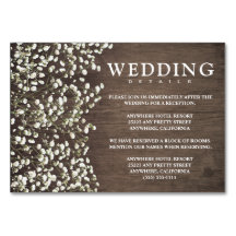 Gipskraut Hochzeitsempfang + Hotelkarten