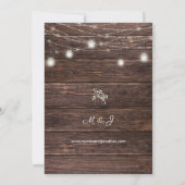 Gipskraut Holzwinkernenleuchten Hochzeitsempfang Einladung (Rückseite)