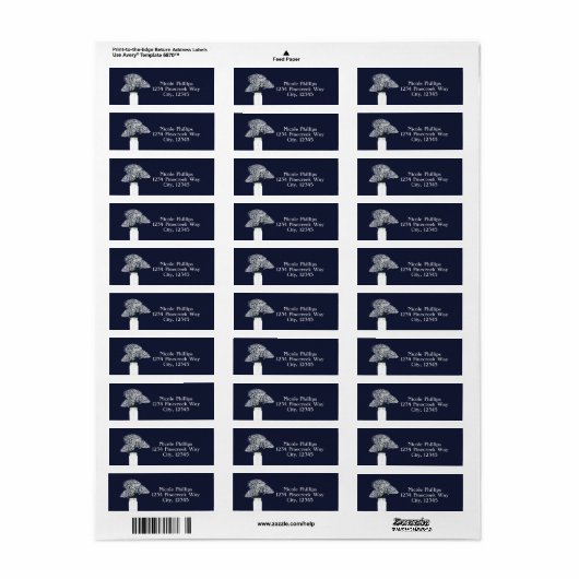 Gipskraut in Mason Jar Rustic Address Labels (Vorne)