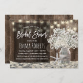 Gipskraut Jar Beach Barn Wood Brautparty Einladung (Vorne/Hinten)