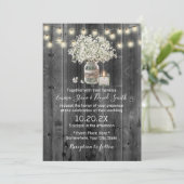 Gipskraut Jar & Candle Rustic Barn Wedding Einladung (Stehend Vorderseite)