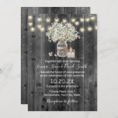 Gipskraut Jar & Candle Rustic Barn Wedding Einladung (Vorne/Hinten)
