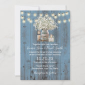 Gipskraut Jar Rustic Dusty Blue Barn Wedding Einladung (Vorderseite)