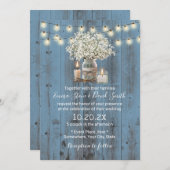 Gipskraut Jar Rustic Dusty Blue Barn Wedding Einladung (Vorne/Hinten)