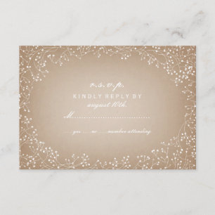 Gipskraut-Kartenbestand Inspiriert UAWG RSVP Karte