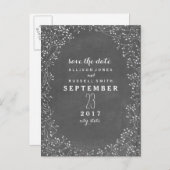 Gipskraut-Kopfplatte Save the Date Inspiriert Ankündigungspostkarte (Vorne/Hinten)