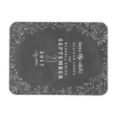 Gipskraut-Kopfplatte Save the Date Inspiriert Magnet (Horizontal)