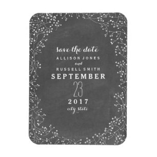 Gipskraut-Kopfplatte Save the Date Inspiriert Magnet