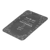 Gipskraut-Kopfplatte Save the Date Inspiriert Magnet (Linke Seite)