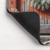 Gipskraut Kranz an einer Bauerntür Mousepad (Ecke)