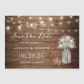 Gipskraut leuchtet Save the Date Magnetkarte (Vorderseite)