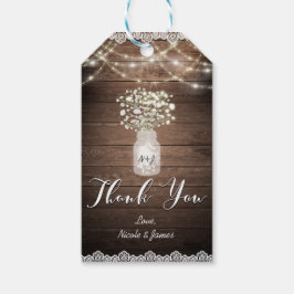 Gipskraut & Lights Rustikale Gastgeschenk Hochzeit Geschenkanhänger