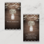 Gipskraut & Lights Rustikale Hochzeit Elegante Visitenkarte (Vorne/Hinten)