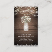 Gipskraut & Lights Rustikale Hochzeit Elegante Visitenkarte (Rückseite)