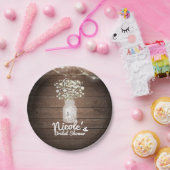 Gipskraut & Lights Rustikale Hochzeitsempfehlung Pappteller (Party)