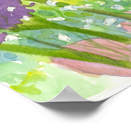 Gipskraut Lila Blume Bouquet Poster (Ecke)