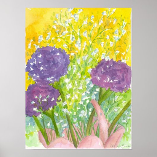 Gipskraut Lila Blume Bouquet Poster (Vorne)