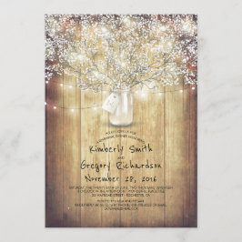 Gipskraut Mason Jar Barn Probe Dinner Einladung