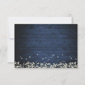 Gipskraut Mason Jar Blue Rustic RSVP Card Karte (Rückseite)