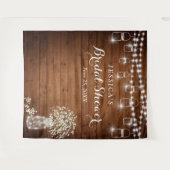 Gipskraut Mason Jar Brautparty Hintergrund Wandteppich (Vorderseite (Horizontal))