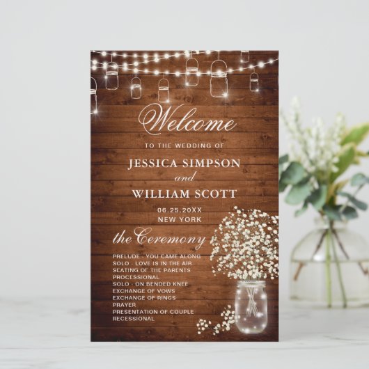 Gipskraut Mason Jar Hochzeitsfeier (Stehend Vorderseite)