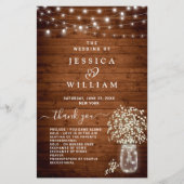 Gipskraut Mason Jar Hochzeitsfeier (Vorderseite)