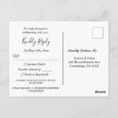 Gipskraut Mason Jar RSVP Card mit Wahlmöglichkeit Postkarte (Rückseite)