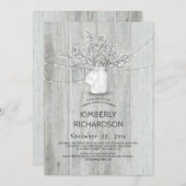 Gipskraut Mason Jar Rustic Barn Brautparty Einladung (Vorne/Hinten)