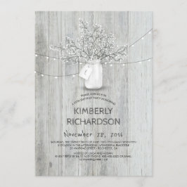 Gipskraut Mason Jar Rustic Barn Geburtstagsparty Einladung