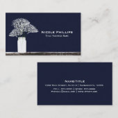 Gipskraut Mason Jar Rustic Blue Business Card Visitenkarte (Vorne/Hinten)