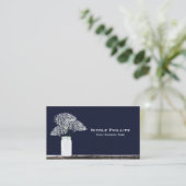 Gipskraut Mason Jar Rustic Blue Business Card Visitenkarte (Stehend Vorderseite)