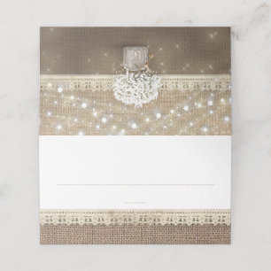 Gipskraut Mason Jar Rustic Burlap Lace Platzkarte