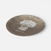 Gipskraut Mason Jar Rustic Burlap Wedding Pappteller (Schrägansicht)