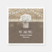 Gipskraut Mason Jar Rustic Burlap Wedding Serviette (Vorderseite)