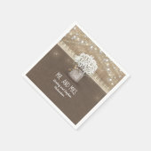 Gipskraut Mason Jar Rustic Burlap Wedding Serviette (Ecke)
