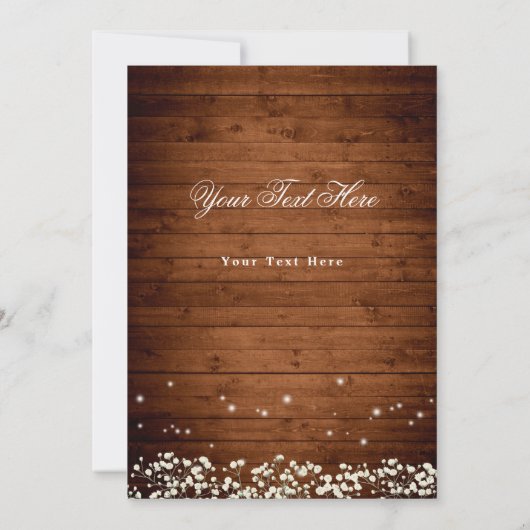 Gipskraut Mason Jar Rustic Foto Wedding Save The Date (Rückseite)