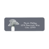 Gipskraut Mason Jar Rustic Gray Address Labels (Vorne)